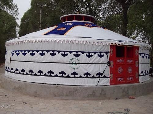 Round Top Style Mongolian Yurt Tent With PVC Flame - Resistant Material