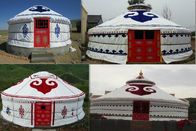 White 100% Wood Frame Mongolian Yurt Tent Waterproof For Hotel Accommodation
