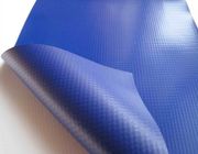 Fireproof 1680D Blue PVC Tarpaulin Fabric 14oz To 42oz / Sqm For Truck Covers
