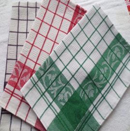 Yarn Dyed Quick - Dry Kitchen Tea Towels / Cotton Dish Towels For Airplane Use