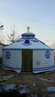 Painted Steel Frame Mongolian Yurt Tent / Round Tent Yurt With Bamboo Structure