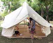 White Outdoor Canvas Tent / Waterproof Teepee Bell Tent For Family Anti-UV