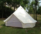 Red Color 5m Canvas Bell Tent With 4 Windows / Air Vents Fire Resistant