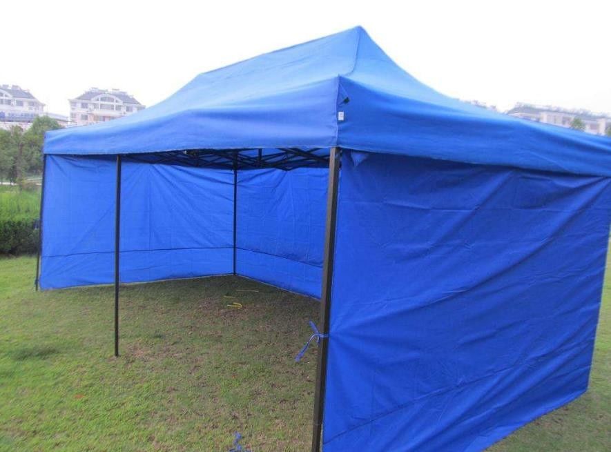 Fireproof Polyester Pop Up Gazebo Tent Half - Wall Side With PVC Windows