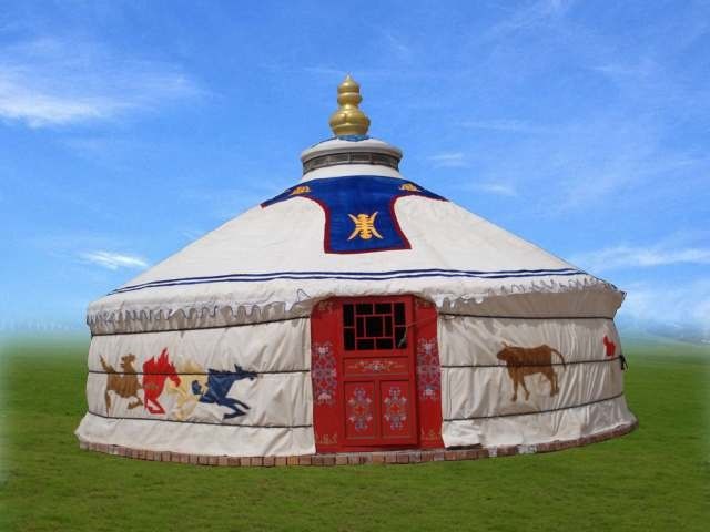4m Diameter Mongolian Domed Tent / Yurt Camping Tent For Living Or Catering