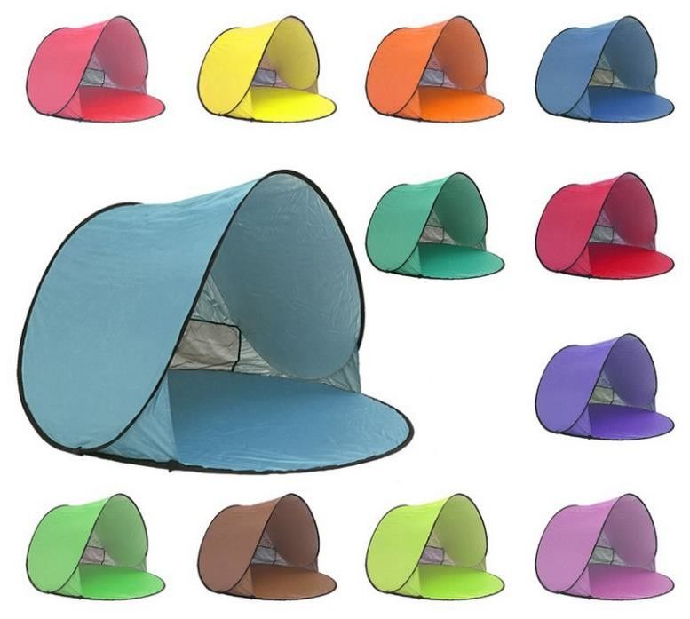 220 * 120cm Foldable Outdoor Camping Tent , Pop Up Beach Tent For Sun Shelter
